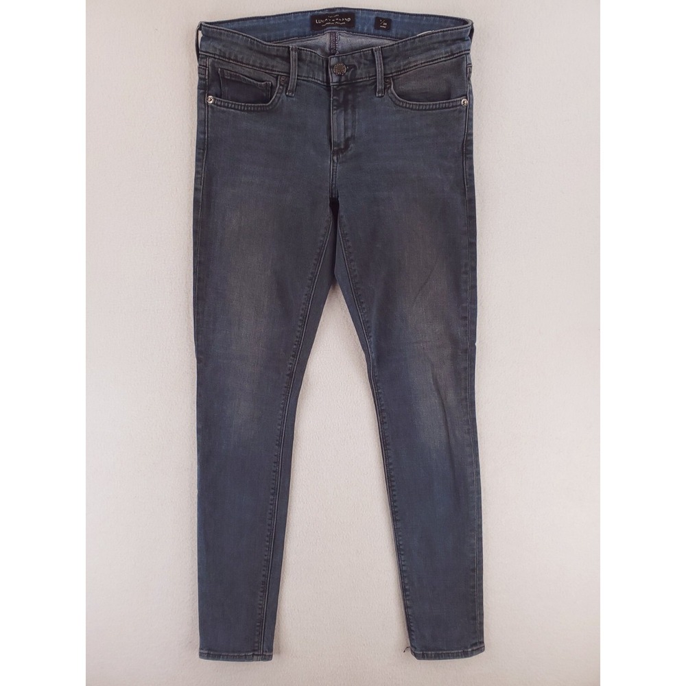Lucky Brand Jeans Womens 2 Blue Stella Skinny Oil Stain Wash Grunge Punk Pants
